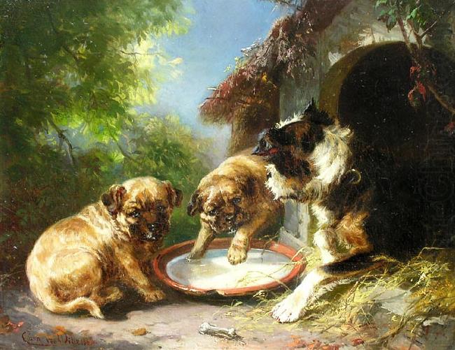 unknow artist Hunde vor der Hutte, china oil painting image